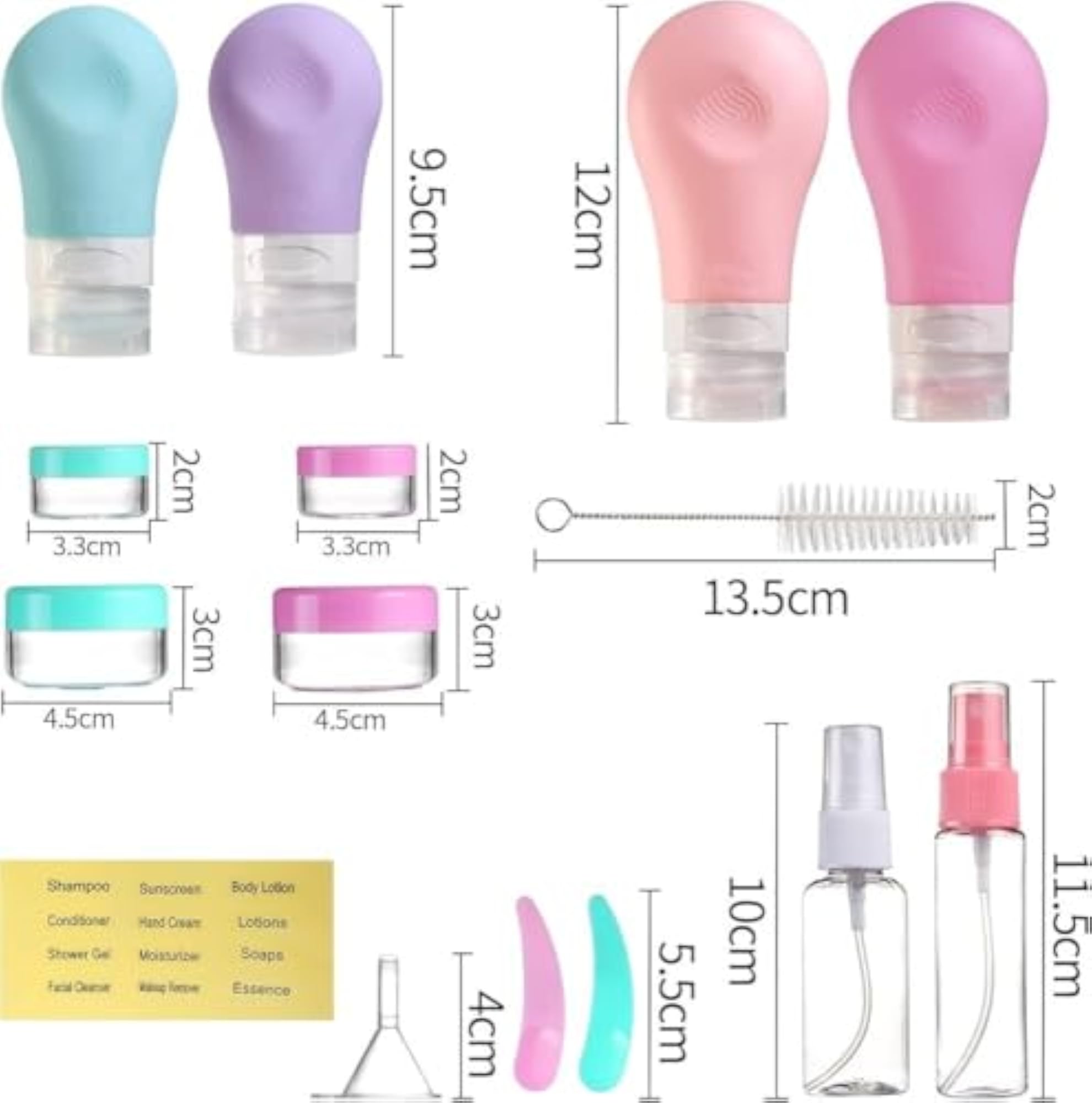 Wisied Travel Bottles Set Leakproof Silicone Containers Kit